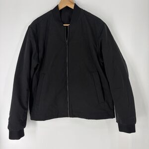 Lululemon Jacket Men Medium Black Bomber Full Zip Insulated Cotton Preppy Casual